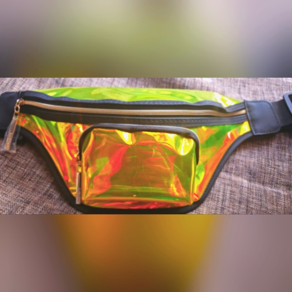 Lancome adjustable iridescent fanny pack